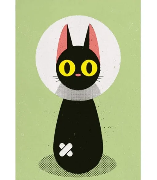Komboh - Bandage Cat Giclee Print