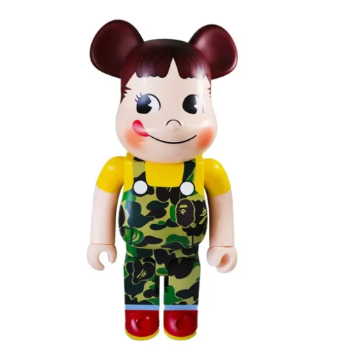 1000% Bearbrick BAPE × Pekochan (verde)