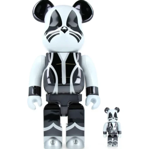 100% & 400% Bearbrick Kiss Catman Chrome Ver.