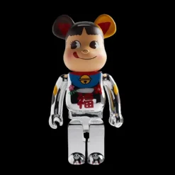 1000% Bearbrick Manekineko Pekochan Good Luck - Silver Plated