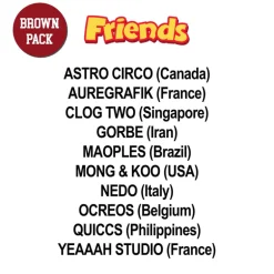Hentan y amigos - Packle Brown Sticker Pack