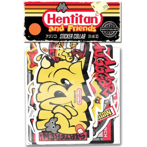 Hentan y amigos - Paquete de pegatinas de naranja